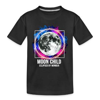 Moon Child Eclipsed Wonder Moon Cosmos Spiritual - Kids' Premium Organic T-Shirt - black - Front