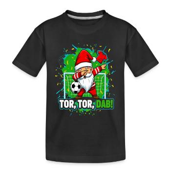 Tor Tor Dab Fußball Santa Wichtel Weihnachten - Kinder Premium Bio T-Shirt - Schwarz - Vorne