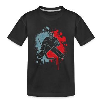 Eishockey Goalie Torwart Jungen Eishockeyspieler - Kinder Premium Bio T-Shirt - Schwarz - Vorne