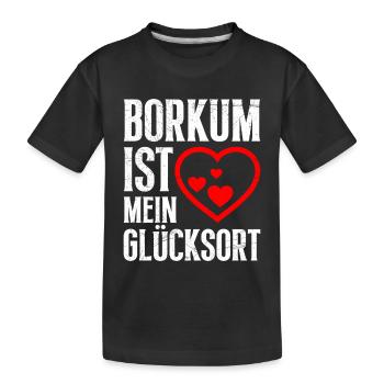 BORKUM IS MY PLACE OF HAPPINESS Fun - Kids' Premium Organic T-Shirt - black - Front