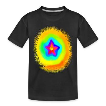 Rainbow Colors Colorful Gradient Star - Kids' Premium Organic T-Shirt - black - Front