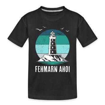 Baltic Sea FEHMARN AHOI Phare Rétro Drôle - T-shirt bio Premium Enfant - noir - Devant