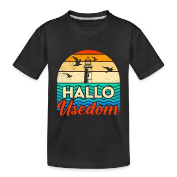 Holidays on Usedom Baltic Sea HELLO USEDOM Funny - Kids' Premium Organic T-Shirt - black - Front