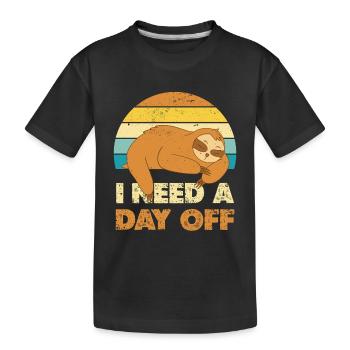 Jour de la fête du paresseux endormi - T-shirt bio Premium Enfant - noir - Devant