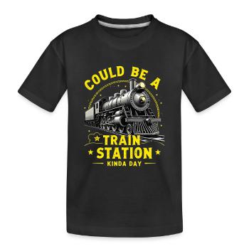 Journée de la gare à vapeur - T-shirt bio Premium Enfant - noir - Devant