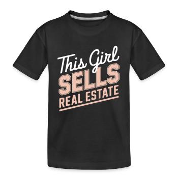 Cette fille vend de l’immobilier - T-shirt bio Premium Enfant - noir - Devant