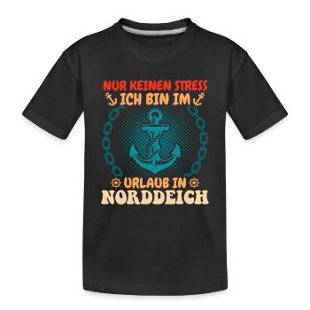 Vacances en mer du Nord NE T’INQUIÈTE PAS, JE SUIS EN VACANCES - T-shirt bio Premium Enfant - noir - Devant