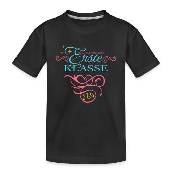 School Child 2026 - School Enrollment - First Grade - Kids' Premium Organic T-Shirt - black - Front