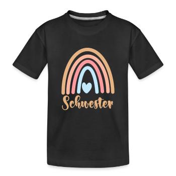Schwester - Kinder Premium Bio T-Shirt - Schwarz - Vorne