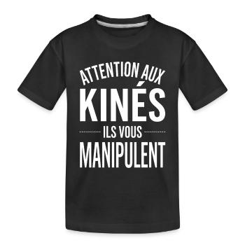 Vorsicht vor den Physiotherapeuten, sie manipulieren dich - Kinder Premium Bio T-Shirt - Schwarz - Vorne