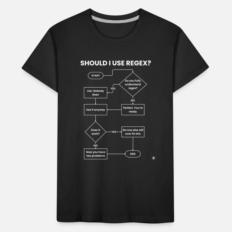 Should I Use Regex Flowchart - Two Problems Gift Kinder Premium Bio T-Shirt