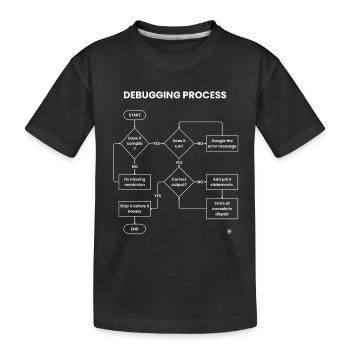 Debugging-Prozess – Gift vor den Pausen versenden - Kinder Premium Bio T-Shirt - Schwarz - Vorne