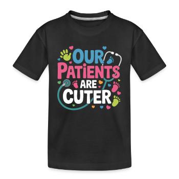 Unsere Patienten sind süßer - Kinder Premium Bio T-Shirt - Schwarz - Vorne