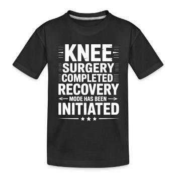Knie-OP Genesung Freigeschaltet - Kinder Premium Bio T-Shirt - Schwarz - Vorne