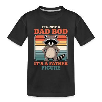 Raccoon Father Figure Retro Tee - Kinder Premium Bio T-Shirt - Schwarz - Vorne