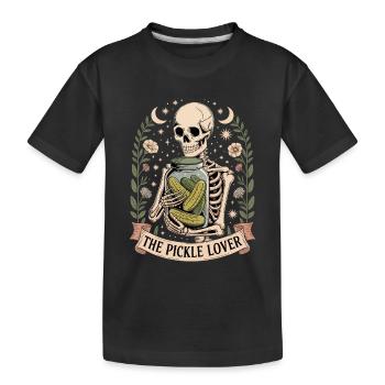 Lustige Tarotkarte The Pickle Lover - Kinder Premium Bio T-Shirt - Schwarz - Vorne