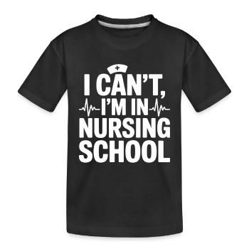 Ich kann nicht ich bin in der Krankenpflege Schule - Kinder Premium Bio T-Shirt - Schwarz - Vorne