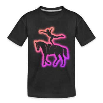 Voltigieren Reiterin Pferde Mädchen Damen Volti - Kinder Premium Bio T-Shirt - Schwarz - Vorne