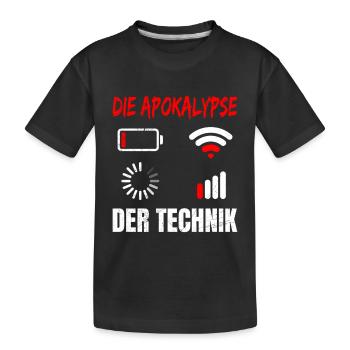 Coder THE APOCALYPSE OF TECHNOLOGY FUNNY - Kids' Premium Organic T-Shirt - black - Front