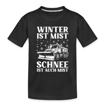 Winter service WINTER IS CRAP SNOW IS CRAP - Kids' Premium Organic T-Shirt - black - Front