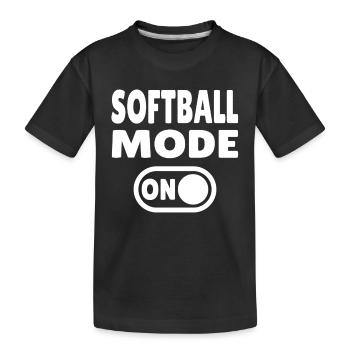 Softball Mode ON - Kinder Premium Bio T-Shirt - Schwarz - Vorne