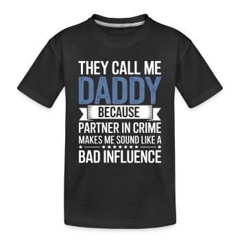 Papa partenaire de crime Tee - T-shirt bio Premium Enfant - noir - Devant