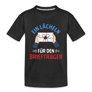 Postboten EIN LÄCHELN FÜR BRIEFTRÄGER LUSTIG - Kinder Premium Bio T-Shirt - Schwarz - Vorne