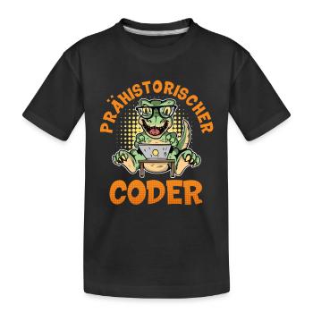 Programmation PRÉHISTORIQUE : Divertissement du CODER - T-shirt bio Premium Enfant - noir - Devant