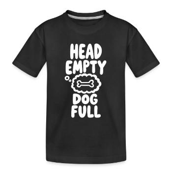 Head Empty Dog Full Hundeliebe - Kinder Premium Bio T-Shirt - Schwarz - Vorne