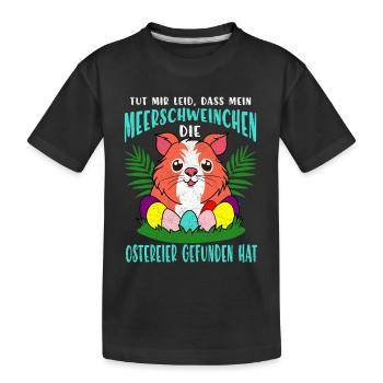 Meerschweinchen Ostereier Parade - Kinder Premium Bio T-Shirt - Schwarz - Vorne