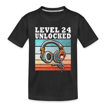 Casques déverrouillés niveau 24 - T-shirt bio Premium Enfant - noir - Devant
