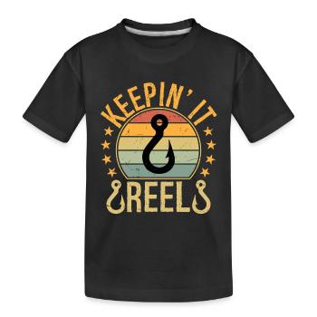 Chemise de pêche jeunesse Garde le moulinet au frais Papa - T-shirt bio Premium Enfant - noir - Devant