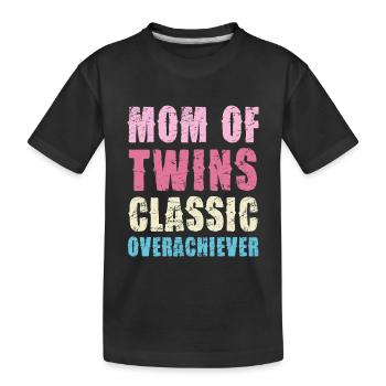 Mama von Zwillingen – Klassisch Überflieger - Kinder Premium Bio T-Shirt - Schwarz - Vorne