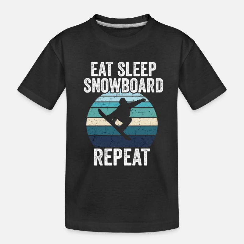 Eat Sleep Snowboard Repeat - Kinder Premium Bio T-Shirt - Schwarz
