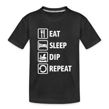 Eat Sleep Dip Repeat - Eisbaden - Winterbaden - Kids' Premium Organic T-Shirt - black - Front