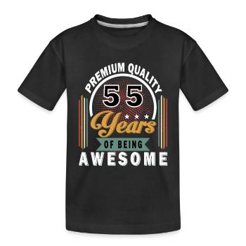55 Jahre Großartig Badge - Kinder Premium Bio T-Shirt - Schwarz - Vorne