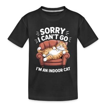 Chat domestique drôle d’intérieur - T-shirt bio Premium Enfant - noir - Devant