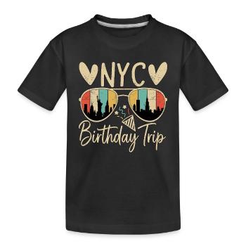 NYC Birthday Trip - Kinder Premium Bio T-Shirt - Schwarz - Vorne