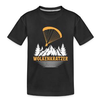 Parapente GRATTE-CIEL DRÔLE - T-shirt bio Premium Enfant - noir - Devant