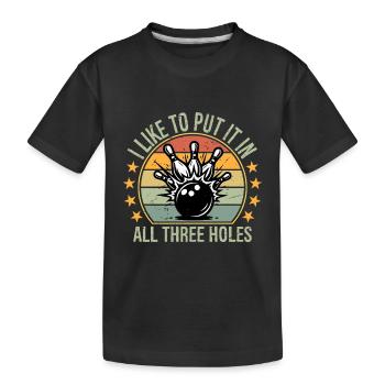 J’aime le mettre dans les trois trous Chemise de bowling - T-shirt bio Premium Enfant - noir - Devant
