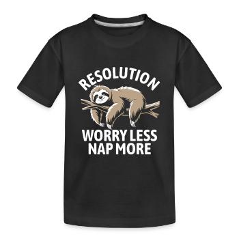 Inquiète-toi moins, fais plus de siestes | bonnes intentions - T-shirt bio Premium Enfant - noir - Devant