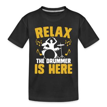 Tambours de batteur - T-shirt bio Premium Enfant - noir - Devant