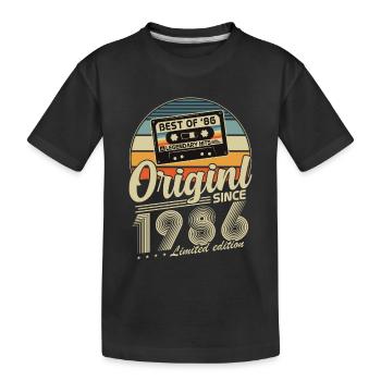 Original 1986 Jahrgang Vintage Geburtstag Retro - Kinder Premium Bio T-Shirt - Schwarz - Vorne