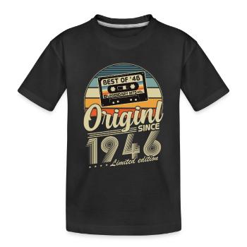 Original 1946 Jahrgang Vintage Geburtstag Retro - Kinder Premium Bio T-Shirt - Schwarz - Vorne