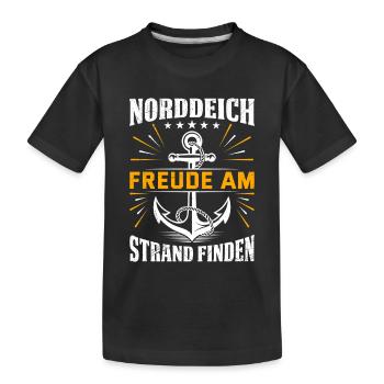 NORDDEICH TROUVE LA JOIE SUR LA PLAGE Drôle - T-shirt bio Premium Enfant - noir - Devant
