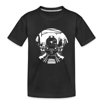 Railway Sketch - Kids' Premium Organic T-Shirt - black - Front