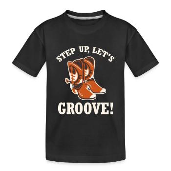 Step Up Boots Groove - Kinder Premium Bio T-Shirt - Schwarz - Vorne