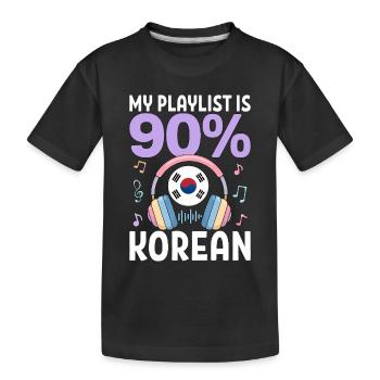 My Playlist Is 90 Percent Korean - Kinder Premium Bio T-Shirt - Schwarz - Vorne