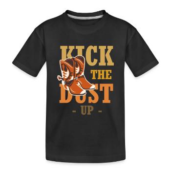 Dust on your boots – Western Boot - Kids' Premium Organic T-Shirt - black - Front
