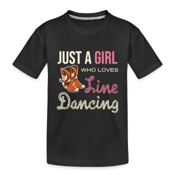 Femme danseuse en ligne avec bottes de cow-boy - T-shirt bio Premium Enfant - noir - Devant